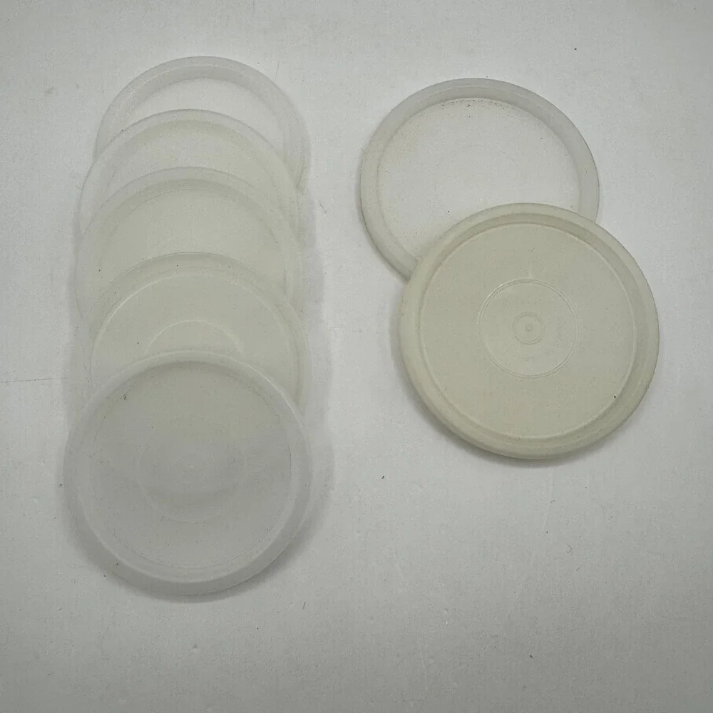 Tupperware Replacement Lids Set 7 Clear 296-43 1347-2 Vintage Kitchen Storage